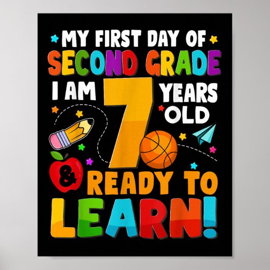 Mijn eerste dag van de 2e klas klaar om te leren K Poster (Voorkant)