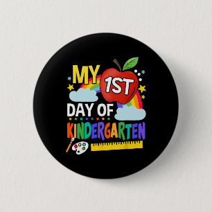 Mijn eerste dag van de kleuterschool Leuke kleurri Ronde Button 5,7 Cm