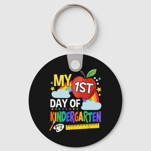 Mijn eerste dag van de kleuterschool Leuke kleurri Sleutelhanger (Voorkant)