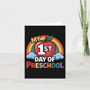 Mijn eerste dag van de kleuterschool Rainbow Apple Kaart