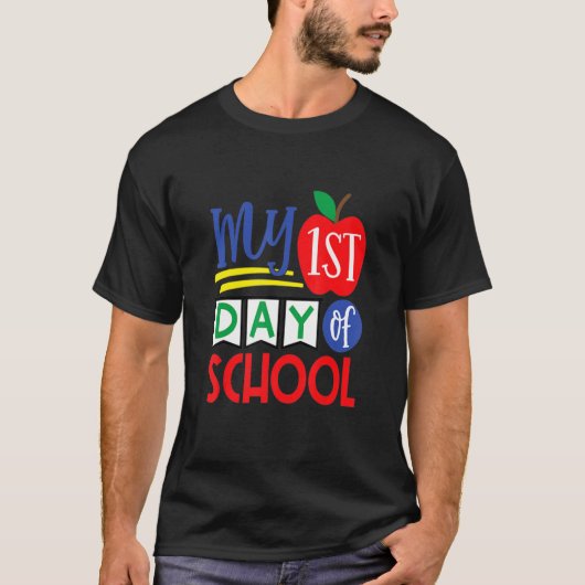 Mijn eerste dag van de Mannen op school T-shirt (Voorkant)