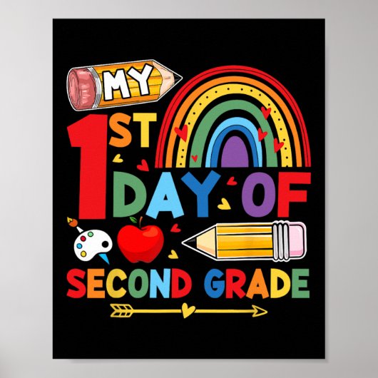 Mijn eerste dag van groep 4 regenboog poster (Voorkant)