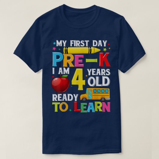 Mijn eerste dag van pre-K grappigheid terug naar s T-shirt (Design voorkant)