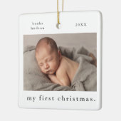 Mijn eerste eenvoudige kerstfoto Baby Keramisch Ornament (Links)
