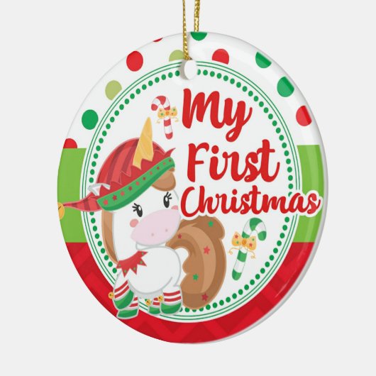 Mijn eerste eerste eerste kerstkerstfeest, Elf Uni Keramisch Ornament (Links)