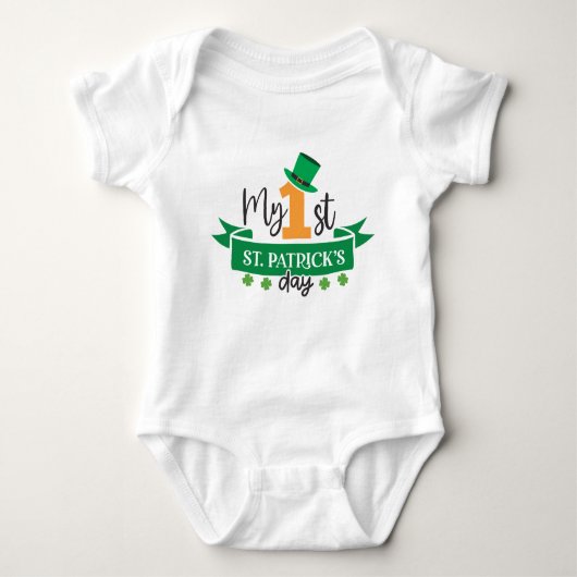 Mijn eerste eerste eerste Patrick's Day Saint Patr Romper (Voorkant)