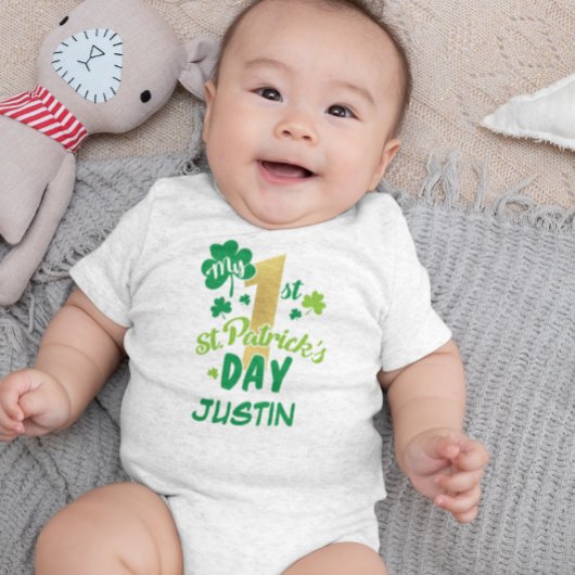 Mijn eerste eerste St. Patrick's Day Shamrock Gree Romper