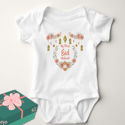 Mijn eerste Eid Mubarak Schattigee Bloemenlamp Maa Romper