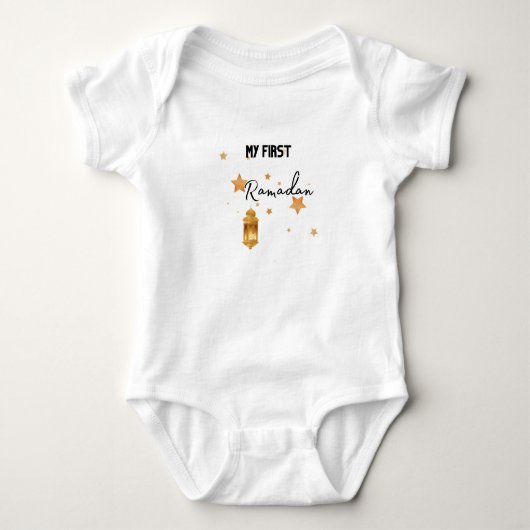 Mijn eerste Eid Ramadan Moon Islam Baby Bodysuit (Voorkant)