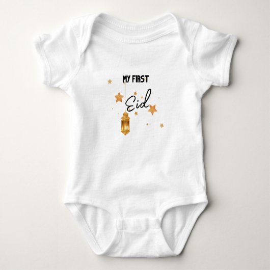 Mijn eerste Eid Ramadan Moon Islam Baby Bodysuit (Voorkant)