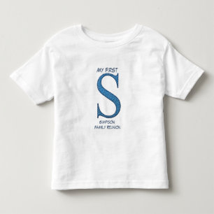 Mijn eerste familie reünie Letter S Monogram Kinder Shirts