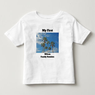 Mijn eerste familie reünie Palm Trees en Blue Sky Kinder Shirts
