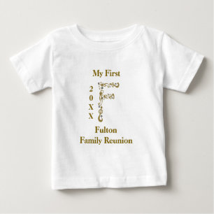 Mijn eerste familie reunion Gold Letter F Monogram