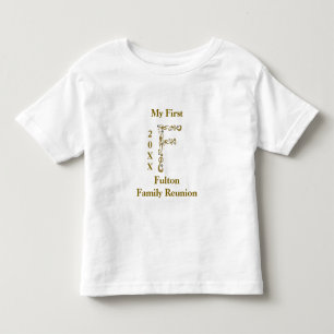 Mijn eerste familie reunion Gold Letter F Monogram Kinder Shirts