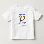 Mijn eerste familiereünie Keepomwille Letter P Mon Kinder Shirts (Voorkant)