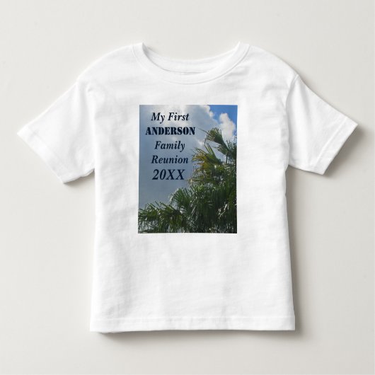 Mijn eerste familiereünie Palm Trees Beach Kinder Shirts (Voorkant)