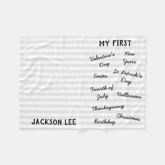 "Mijn eerste feestdag" Milestone Baby Blanket Fleece Deken (Voorkant (Horizontaal))