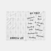 "Mijn eerste feestdag" Milestone Baby Blanket Fleece Deken (Voorkant (Horizontaal))