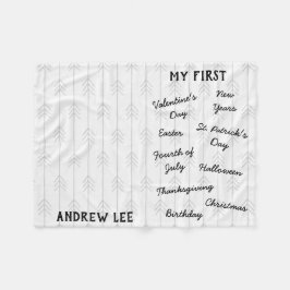 "Mijn eerste feestdag" Milestone Baby Blanket Fleece Deken