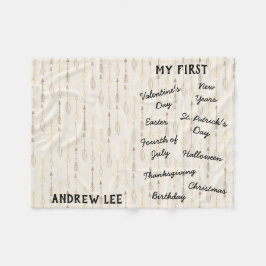 "Mijn eerste feestdag" Milestone Baby Blanket Fleece Deken