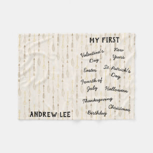 "Mijn eerste feestdag" Milestone Baby Blanket Fleece Deken