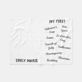 "Mijn eerste feestdag" Milestone Baby Blanket Fleece Deken (Voorkant (Horizontaal))