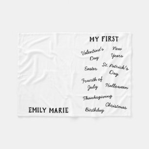 "Mijn eerste feestdag" Milestone Baby Blanket Fleece Deken