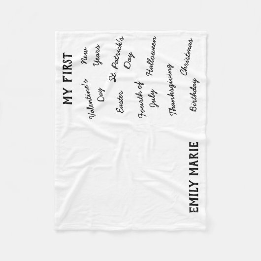 "Mijn eerste feestdag" Milestone Baby Blanket Fleece Deken (Voorkant)