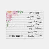 "Mijn eerste feestdag" Milestone Baby Blanket Fleece Deken (Voorkant (Horizontaal))