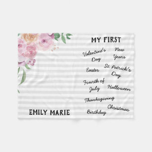 "Mijn eerste feestdag" Milestone Baby Blanket Fleece Deken
