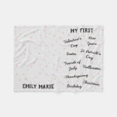 "Mijn eerste feestdag" Milestone Baby Blanket Fleece Deken (Voorkant (Horizontaal))