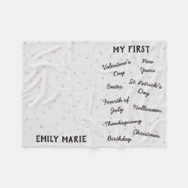 "Mijn eerste feestdag" Milestone Baby Blanket Fleece Deken
