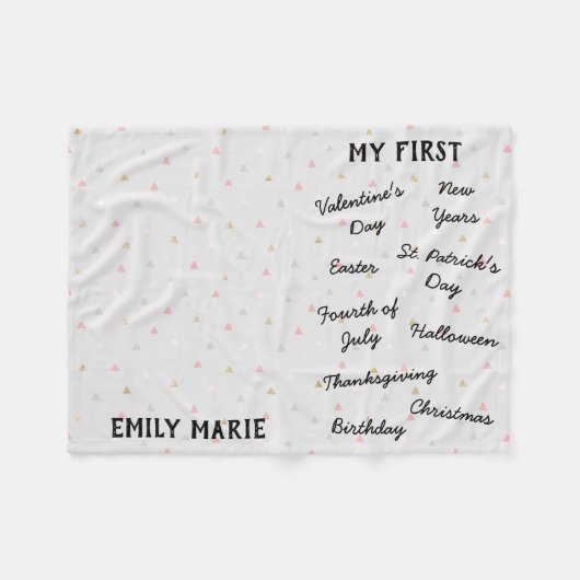 "Mijn eerste feestdag" Milestone Baby Blanket Fleece Deken (Voorkant (Horizontaal))