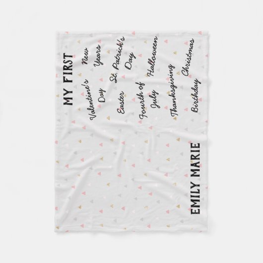 "Mijn eerste feestdag" Milestone Baby Blanket Fleece Deken (Voorkant)