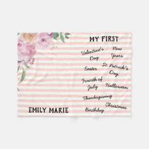 "Mijn eerste feestdag" Milestone Baby Blanket Fleece Deken