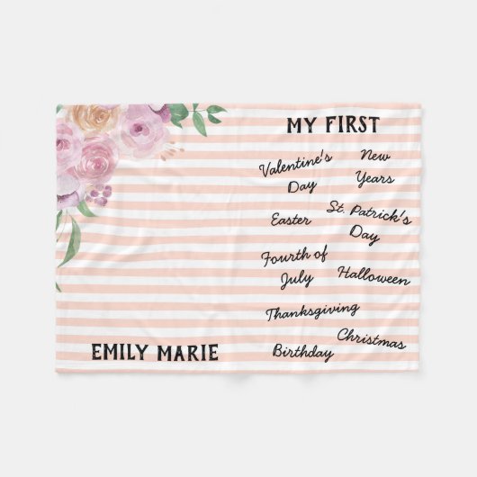 "Mijn eerste feestdag" Milestone Baby Blanket Fleece Deken (Voorkant (Horizontaal))
