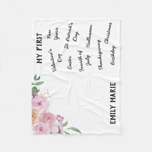 "Mijn eerste feestdag" Milestone Baby Blanket Fleece Deken (Voorkant)