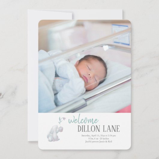 Mijn eerste foto van mijn geboorte aankondiging (Voorkant)