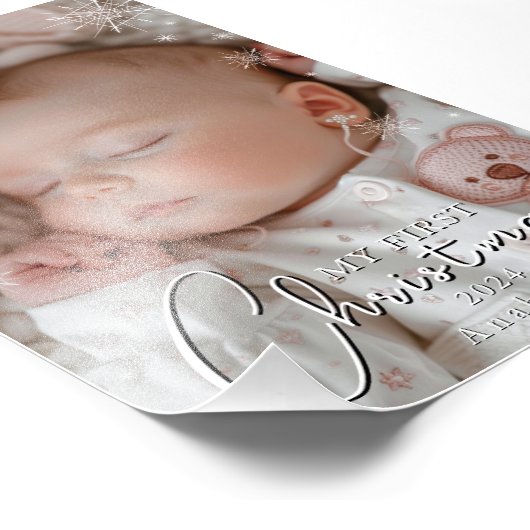 Mijn eerste foto's van Christmas Baby Foto Afdruk (Hoek)