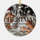 Mijn eerste gepersonaliseerde kerstnaam Datum Tijd Keramisch Ornament (Voorkant)