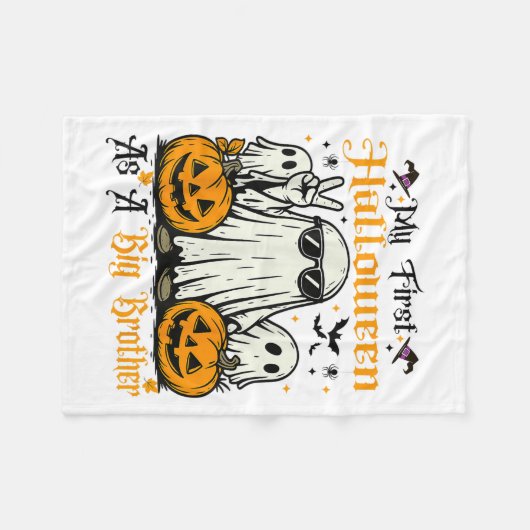 Mijn eerste Halloween als Big Brother Ghost Pumpki Fleece Deken (Voorkant (Horizontaal))