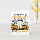 Mijn eerste Halloween als Big Brother Ghost Pumpki Kaart (Gele Bloem)