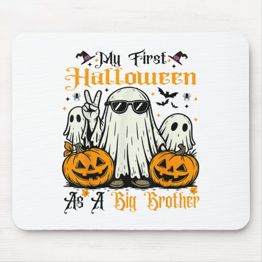Mijn eerste Halloween als Big Brother Ghost Pumpki Muismat (Voorkant)