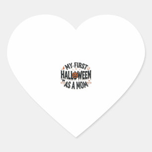 Mijn eerste Halloween als moeder Vintage Halloween Hart Sticker