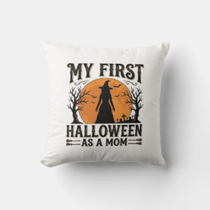 Mijn eerste Halloween als moeder Vintage Halloween Kussen
