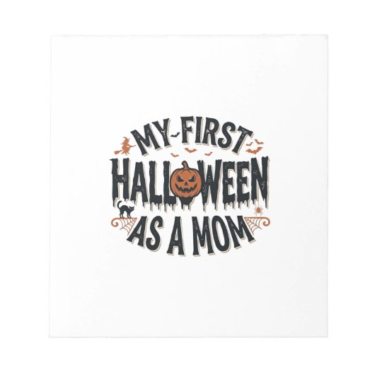 Mijn eerste Halloween als moeder Vintage Halloween Notitieblok (Voorkant)