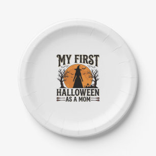 Mijn eerste Halloween als moeder Vintage Halloween Papieren Bordje