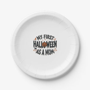 Mijn eerste Halloween als moeder Vintage Halloween Papieren Bordje