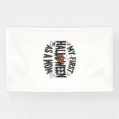 Mijn eerste Halloween als moeder Vintage Halloween Spandoek (Horizontaal)