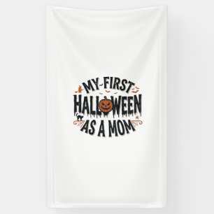 Mijn eerste Halloween als moeder Vintage Halloween Spandoek